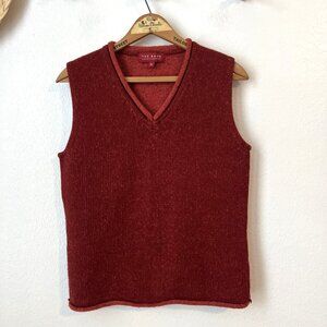 The Barn Italian‎ sustainable rust 100% lambswool sleeveless sweater vest M